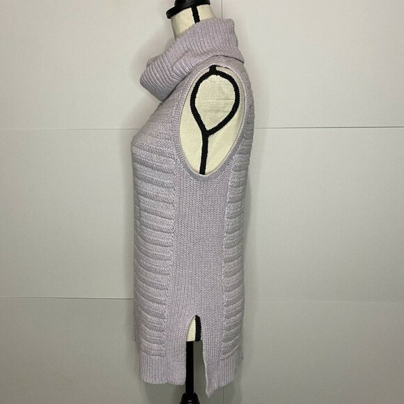 Leo & Sage Small Lilac Purple Sleeveless Turtleneck Sweater Cashmere Blend EUC - Picture 4 of 7
